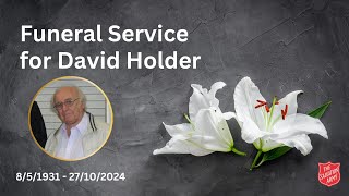 Funeral Service for David Holder at Chatham Salvation Army [upl. by Nerha460]