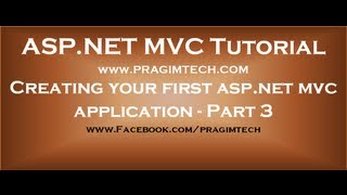 Creating your first aspnet mvc application  Part 3 [upl. by Melitta]