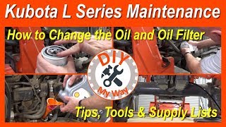 Kubota Oil amp Oil Filter Change for L Series Tractors 64 [upl. by Suivatal]