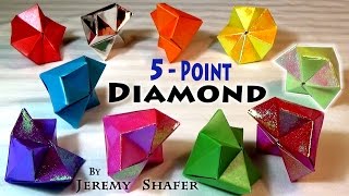 REAL 5Pointed Origami Diamond  NO GLUE [upl. by Eiramnna472]