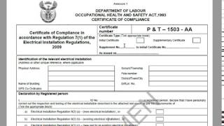 Electrical Certificate of Compliance Part 1 [upl. by Anuait]