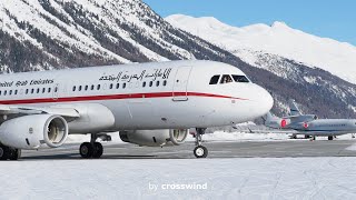 POWERFUL Airbus A320 Takeoff at Samedan Airport 30122019 [upl. by Paxon]