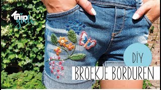 DIY broekje borduren  KNIPgirl Renee [upl. by Goar]