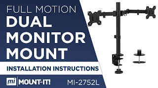 Dual Monitor Mount  Assembly MI2752L [upl. by Ibrab]