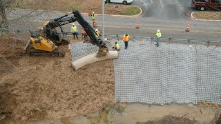 Steep Slope Stream Bank EcoFriendly Flexamat Installation for Erosion Control [upl. by Anaej]