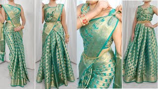 ORGANZA SILK SAREE DRAPING IN 3 STYLEBEGINNERS ORGANZA SAREE DRAPING TUTORIALHINDI [upl. by Earahs585]