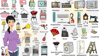 50 Household Appliances in English  Household Equipment Vocabulary [upl. by Naruq]