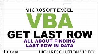 Excel VBA  Find Last Row in Data  Part 3 [upl. by Dasa]