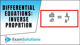 Forming Differential Equations Inverse Proportion  ExamSolutions [upl. by Alastair665]