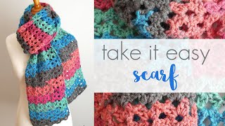 How To Crochet The Take It Easy Scarf [upl. by Drofdarb]