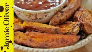 Vegan Roast Sweet Potato Wedges  Tim Livewire Shieff [upl. by Tyne576]