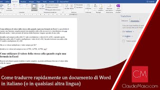 Come tradurre rapidamente un documento di Word in italiano [upl. by Trinette533]