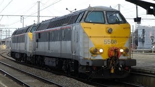 Belgium Passenger amp Freight Trains at Schaerbeek Station Brussels [upl. by Alenoel805]