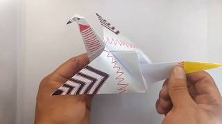 COMO HACER UNA PALOMA DE PAPEL  PAJARO  QUE VUELA  ORIGAMI [upl. by Merilee141]