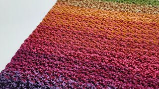 EASY Crochet Stitch For Blankets and Scarfs  Beginner Crochet  Thicket Stitch [upl. by Politi285]