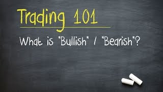 Trading 101 What is quotBullishquot  quotBearishquot [upl. by Novla386]