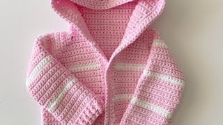 Pink Single Crochet Baby Sweater [upl. by Liw]