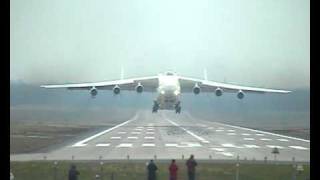 Amazing takeoff Antonov 225 at Geilenkirchen NATO airbase smokey [upl. by Nilde]