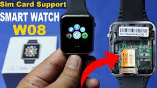 Smart Watch W08 Unboxing  With Sim Card Support  Cheapest Smart Watch [upl. by Dilks]