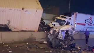 Caught on Tape New Footage Shows Multiple Angles of Horrific Fort Worth Pileup Crash [upl. by Abixah]