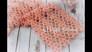 How to Crochet Lace Scarf with Flowers Designs Mile a Minute Crochet Video Tutorial [upl. by Letti]