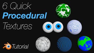 291 Blender Tutorial 6 Quick Procedural Textures for Beginners [upl. by Lacombe]