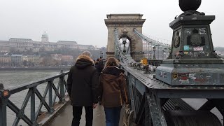 4K Walk  Budapest Hungary quotSzéchenyi Chain Bridgequot [upl. by Sibylle]