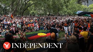 Thousands of Australians protest British colonisation on national day [upl. by Burner602]