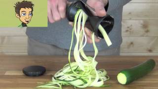 Gefu Spirelli Handheld Spiral Slicer Demonstration in the Raw Nutrition Kitchen [upl. by Deryl]