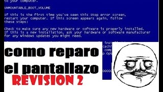 SOLUCION Reparar Pantallazo Azul Windows UnmountableBootVolume Screen Panic HP SEGUNDA REVISION [upl. by Horan254]