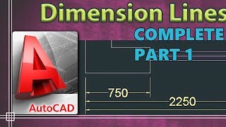 Autocad 2018  Dimension lines complete tutorial PART 1 [upl. by Seluj]