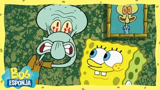 La Visita de Calamardo  Bob Esponja en Español [upl. by Neroc]