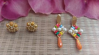 Tutorial Aretes de 5 minutos super fácil parte 2 [upl. by Ankeny]