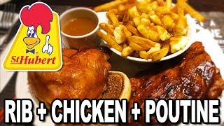 St Hubert 🍗 Rotisserie Chicken 🍗 and Ribs amp Poutine in Montreal [upl. by Zellner]