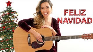 Feliz Navidad  EASY Guitar Tutorial with Play Along [upl. by Stone]