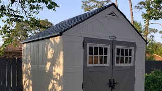 Craftsman aka Suncast 8x7 storage shed with shelves amp framing [upl. by Tien865]