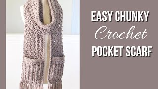 Easy Crochet Scarf with Pockets [upl. by Hanikas]