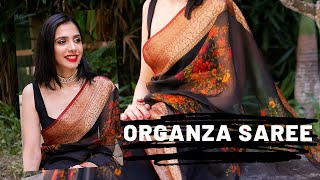 Draping and Styling Organza Saree for Moms Retirement Party [upl. by Ordep]