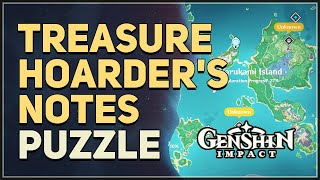 Treasure Hoarders Notes Puzzle Genshin Impact Watatsumi Island [upl. by Waldemar]