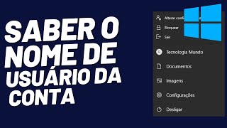 Como Saber o Nome Do Usuário Da Minha Conta Do Windows [upl. by Issim]