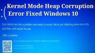 Kernel Mode Heap Corruption Error Fixed Windows 10 [upl. by Aholla]