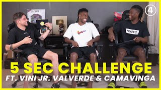 Camavinga Valverde amp Vinícius Jr PLAY the 5 Second Challenge [upl. by Evilo232]