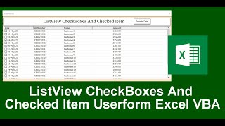 ListView Checkboxes And Checked Item Userform Excel VBA [upl. by Esnahc]