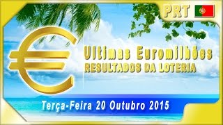 Euromilhões loteria últimos resultados terçafeira 20 de outubro [upl. by Suivart66]