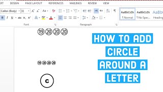 How to add circle around a character in MS Word how to enclose an alphabet by a circle Word [upl. by Niattirb588]