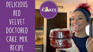 Delicious Moist Red Velvet Doctored Cake Mix Recipe  How I Bake and Freeze Cake Layers [upl. by Eidnalem]