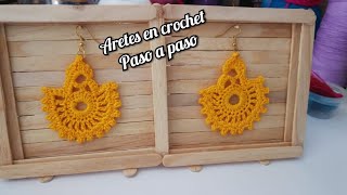 HERMOSOS ARETES EN CROCHET PASO A PASO TUTORIAL FÁCIL Y SENCILLO [upl. by Leesen872]