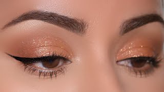 EASIEST Sparkly Monotone Cut Crease ever created [upl. by Odlareg]