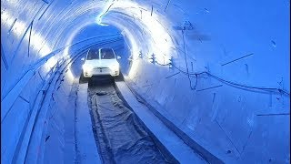 Elon Musk shows off highspeed tunnel beneath Los Angeles [upl. by Ydolem]