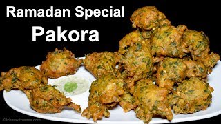 Pakora Recipe  Palak Pakora Recipe by Kitchen With Amna  Special Ramadan Recipe [upl. by Dorlisa621]